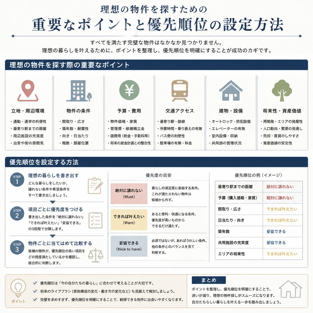 理想のマンションを見つけるためのポイント